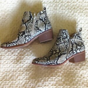 MIA Snakeskin Ankle Booties